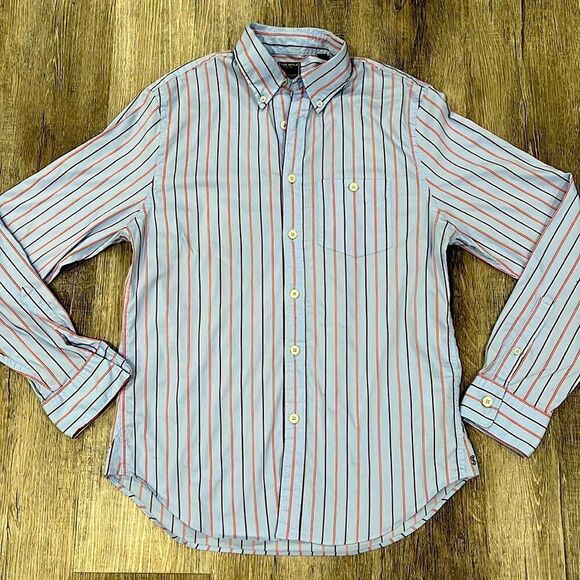 Todd Snyder Men’s blue red stripe button down - M - Picture 1 of 8